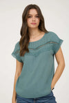 Lace Trim Yoke Top
