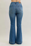 High Waist Petite Tummy Control Double Button Wide Leg