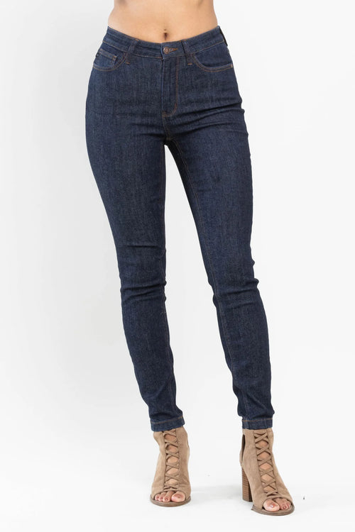 Judy Blue Control Top Contrasting Wash Skinny Jeans - Boujee Boutique