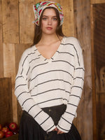 V-Neck Stripe Sweater
