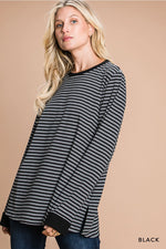 Striped Long Sleeve Casual Top