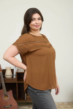Lace Trim Yoke Top