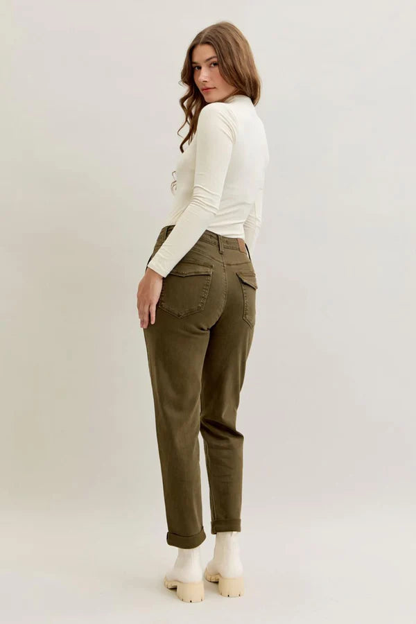 High Waist Aurora Weekender Garment Dyed Cuff