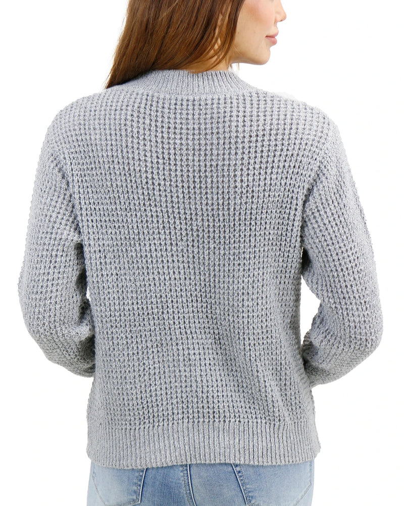 Heathered Waffle Knit Sweater