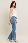 Mid Rise Vintage Wash Boot Cut w/ Destroy Hem