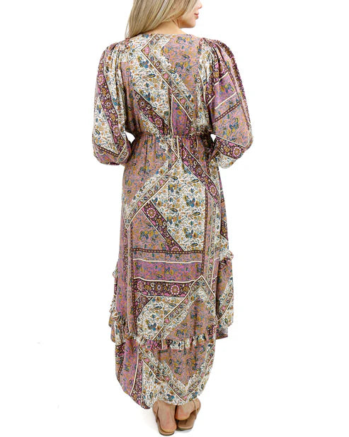 Arabelle Hi-Low Patchwork Floral Dress