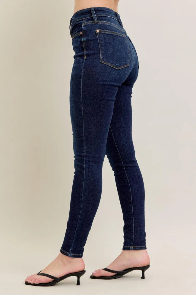 Hi Waist Skinny with Handsanding - Dark