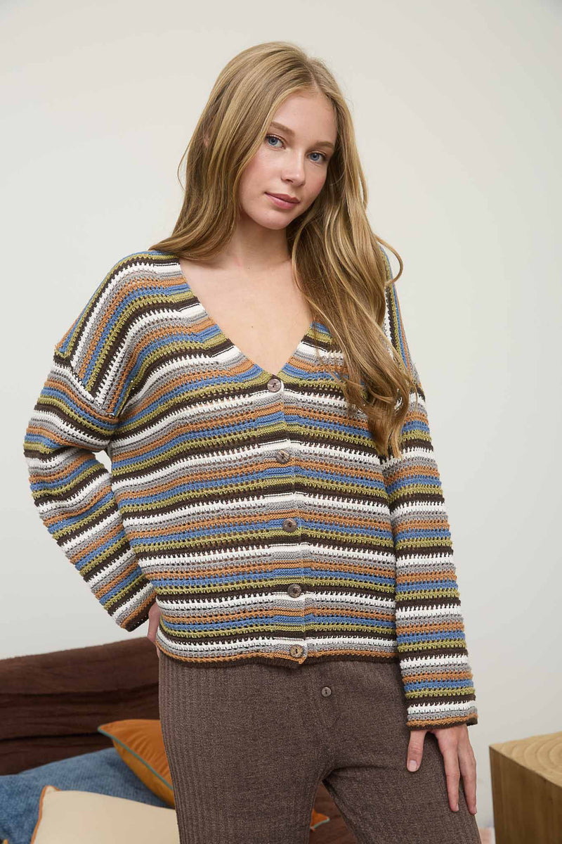 Brown Multi Cardigan