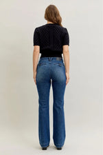 Mid Rise Trouser Bootcut with Welt Pockets and Tummy Control