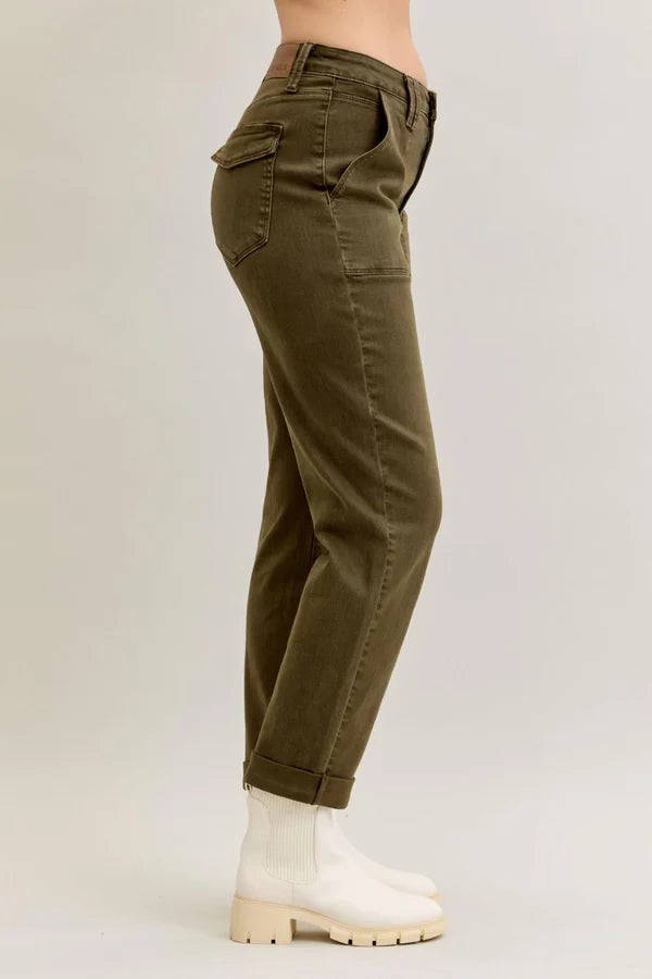 High Waist Aurora Weekender Garment Dyed Cuff