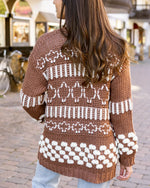 Gingersnap Bobble Knit Chunky Cardigan