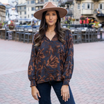 Boho Espresso Smocked Top