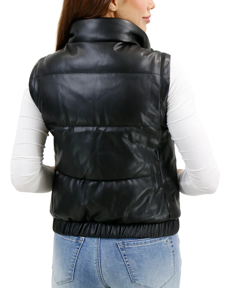 Butter Faux Leather Puffer Vest/Jacket