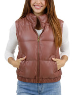 Butter Faux Leather Puffer Vest/Jacket