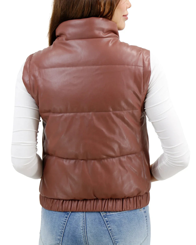 Butter Faux Leather Puffer Vest/Jacket