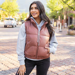 Butter Faux Leather Puffer Vest/Jacket