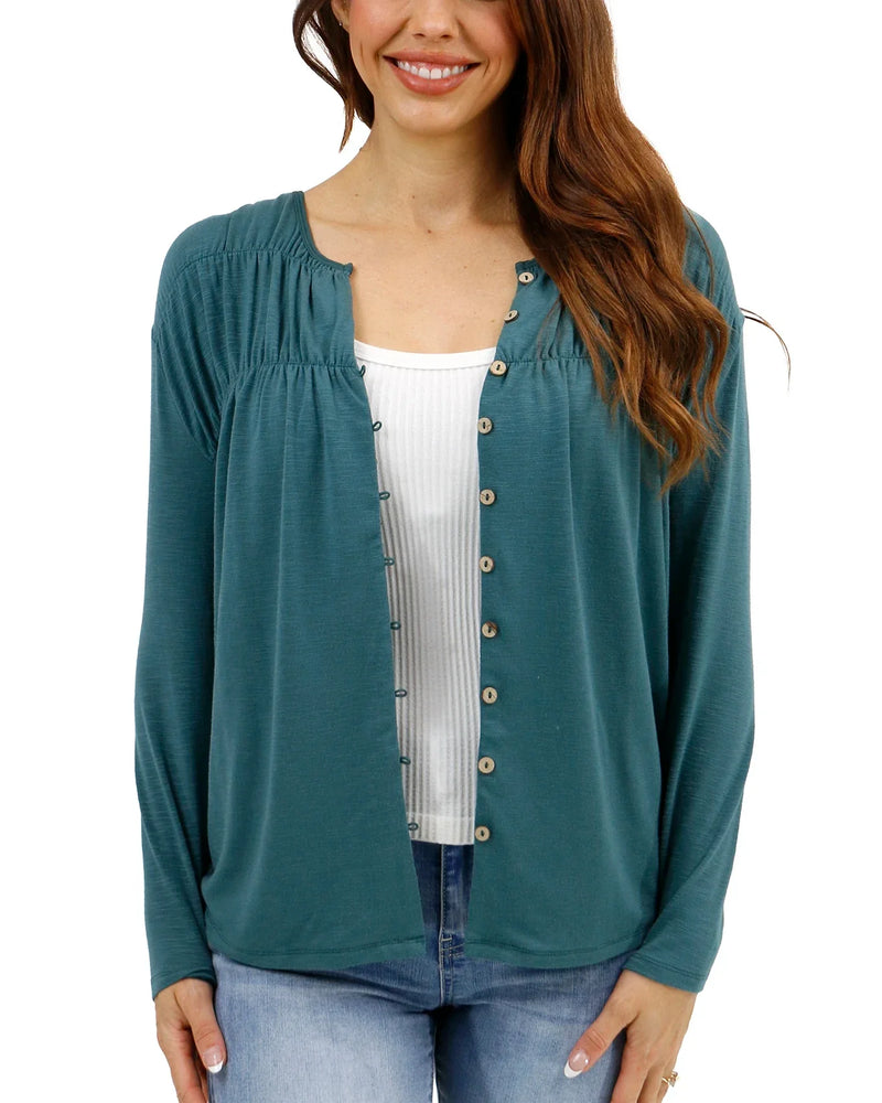 Button Ruched Top