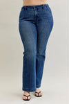 Mid Rise Trouser Bootcut with Welt Pockets and Tummy Control