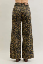 High Waist Retro Wide Leopard Print
