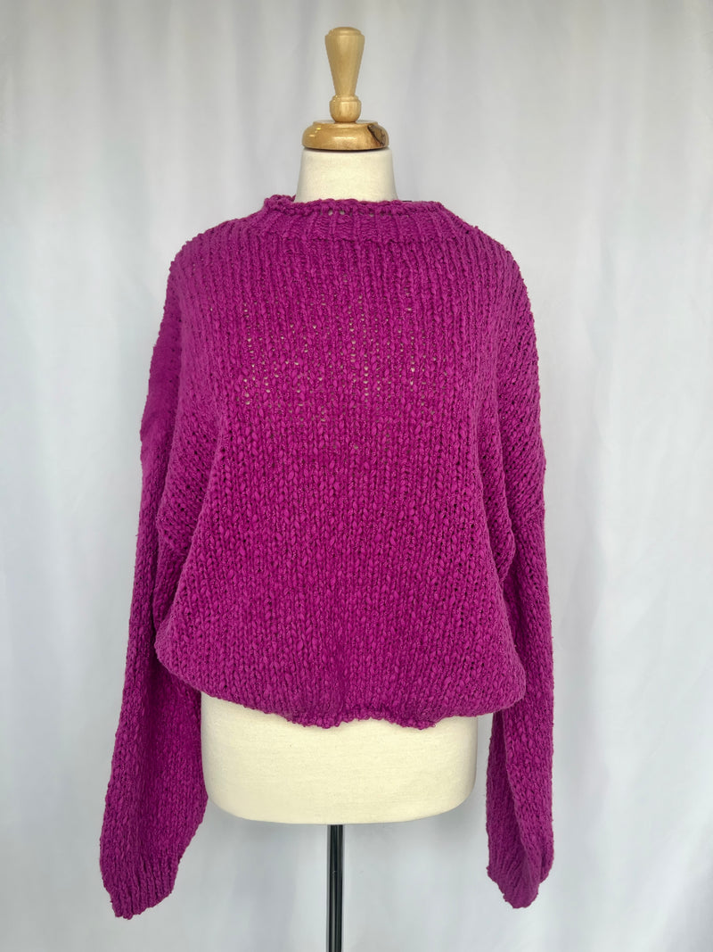 Mock Neck Loose Knit Sweater