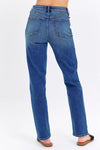 High Waist Straight Fit Mid Wash
