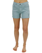 Casual Colored Denim Shorts - Aqua