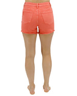 Casual Colored Denim Shorts - Hot Coral