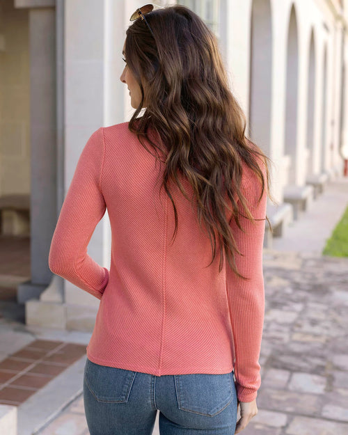 Chic Spring Ribbed Sweater - Lantana Bloom