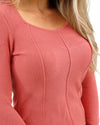 Chic Spring Ribbed Sweater - Lantana Bloom