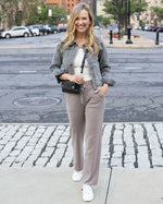 Classic and Cozy Ribbed Sweater Pants - Almondine