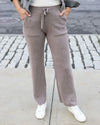 Classic and Cozy Ribbed Sweater Pants - Almondine