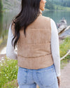 Corduroy Puffer Vest - Camel