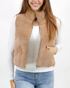 Corduroy Puffer Vest - Camel