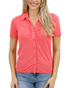 Peony Crepe Button Down Top