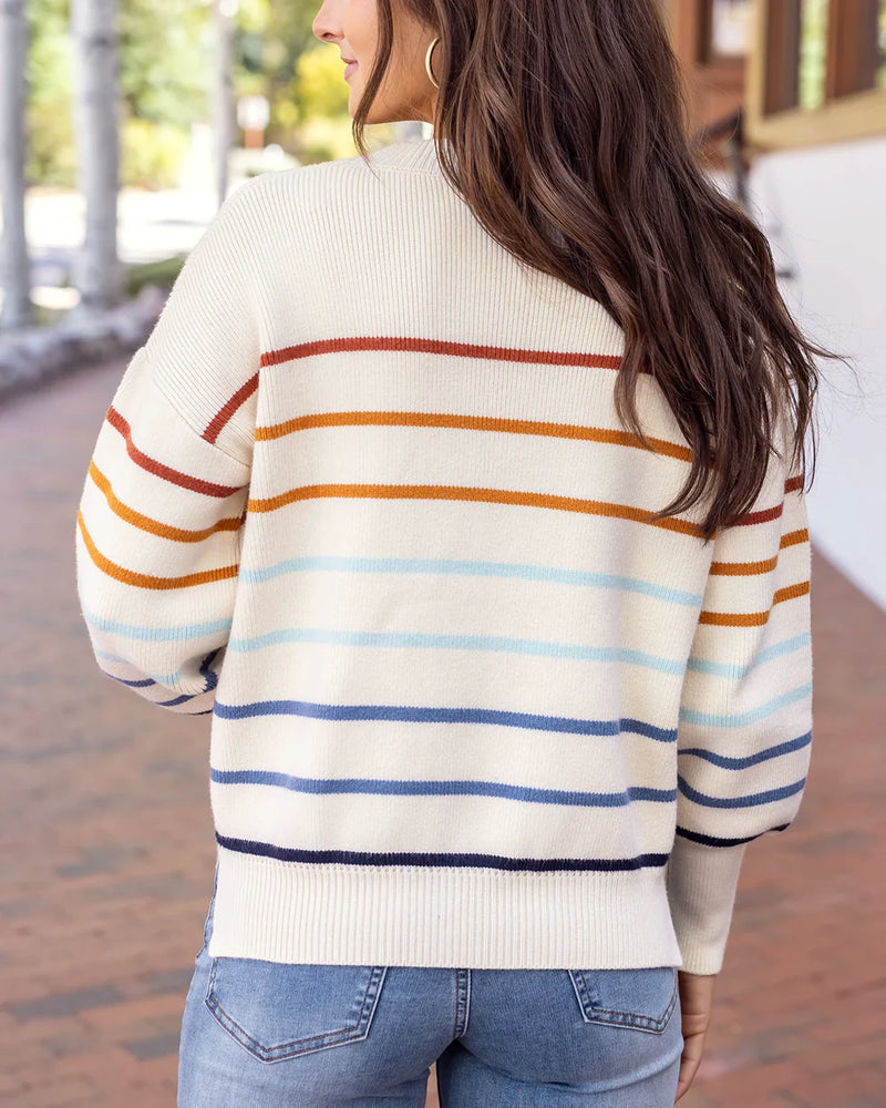 Crew Neck Striped Sweater