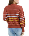 Crew Neck Striped Sweater - Terracotta