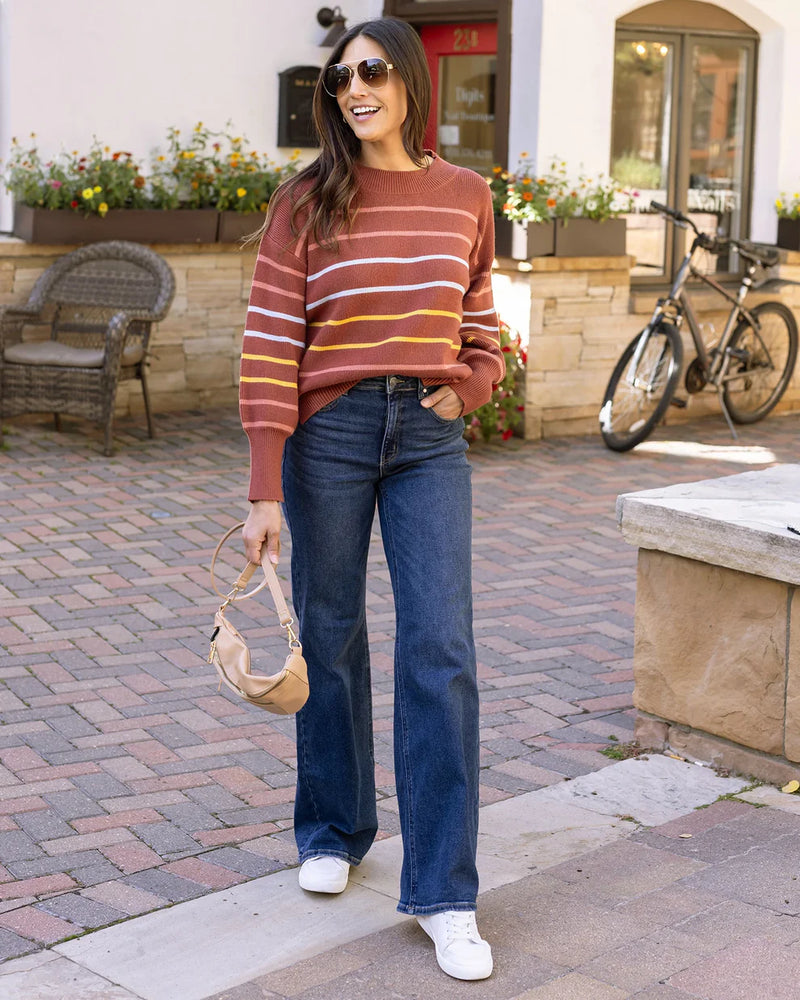 Crew Neck Striped Sweater