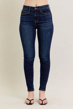Hi Waist Skinny with Handsanding - Dark