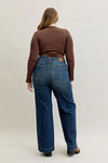 High Waist Tummy Control Retro Wide Leg with Front Welt Pockets
