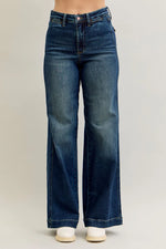 High Waist Tummy Control Retro Wide Leg with Front Welt Pockets