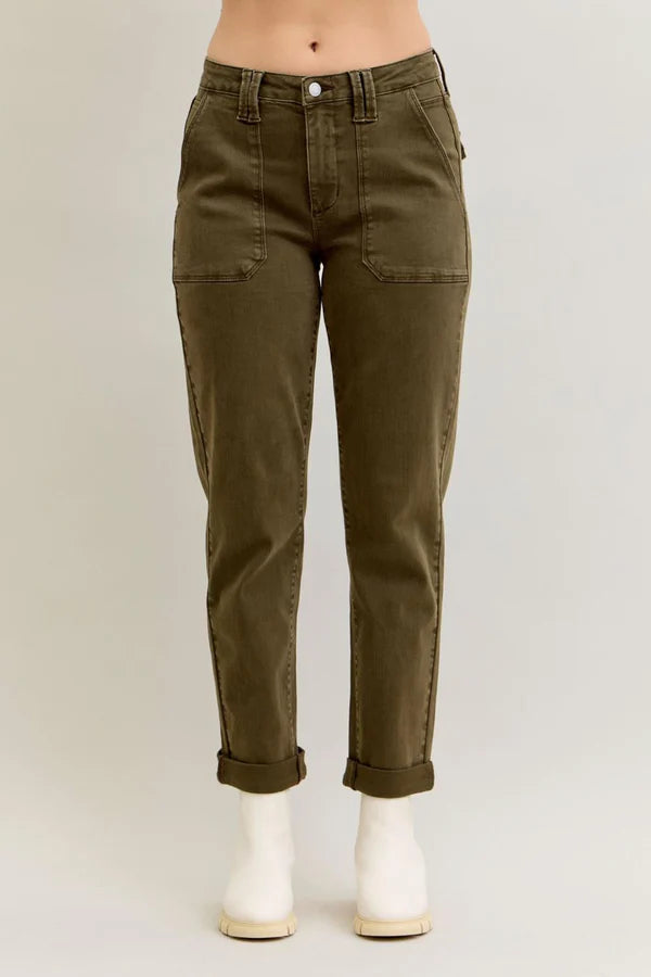 High Waist Aurora Weekender Garment Dyed Cuff