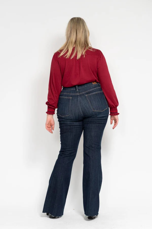 Tall High Waist Raw Hem Flare