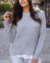 Heathered Waffle Knit Sweater