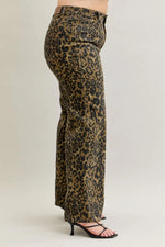 High Waist Retro Wide Leopard Print