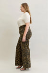 High Waist Retro Wide Leopard Print