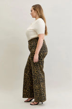 High Waist Retro Wide Leopard Print