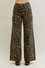 High Waist Retro Wide Leopard Print
