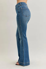 High Waist Petite Tummy Control Double Button Wide Leg