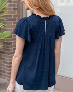 Ellis Knit Embroidered Top - Navy Multi
