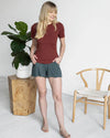 Essentail Ribbed Short Sleeve Fitted Tee